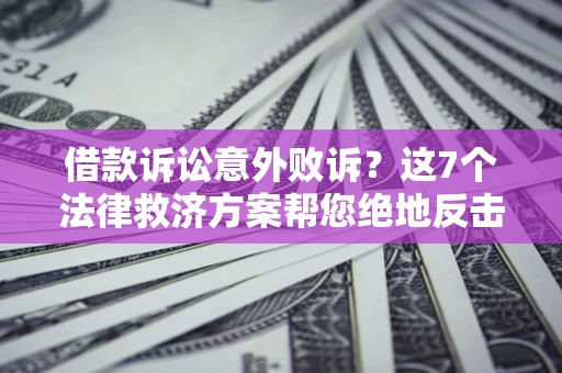 北京借款诉讼意外败诉？这7个法律救济方案帮您绝地反击！